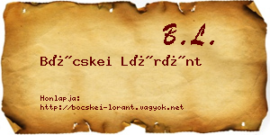Böcskei Lóránt névjegykártya